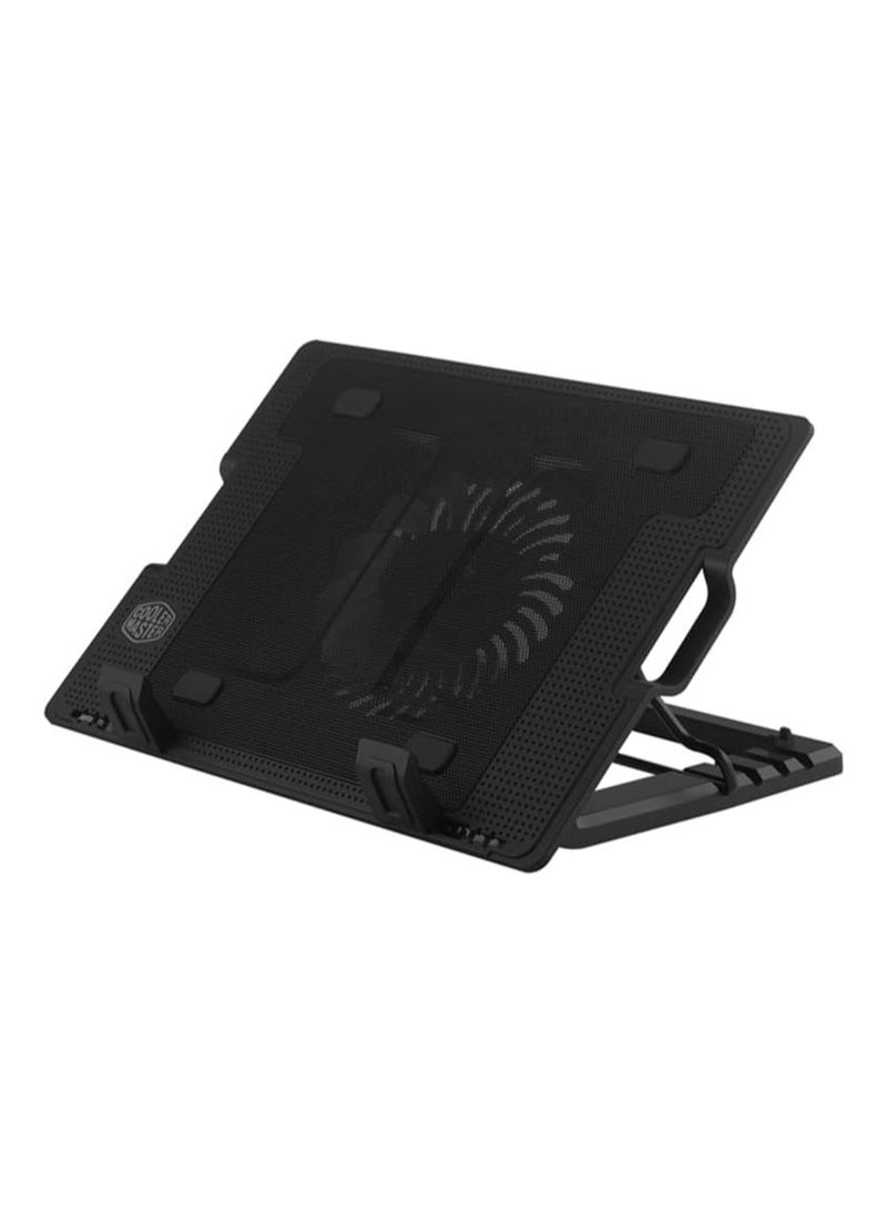Generic USB Fan with LED Light, Adjustable Stand (23-43 cm) for Laptops, Computers, MacBook – Black  - Image 1