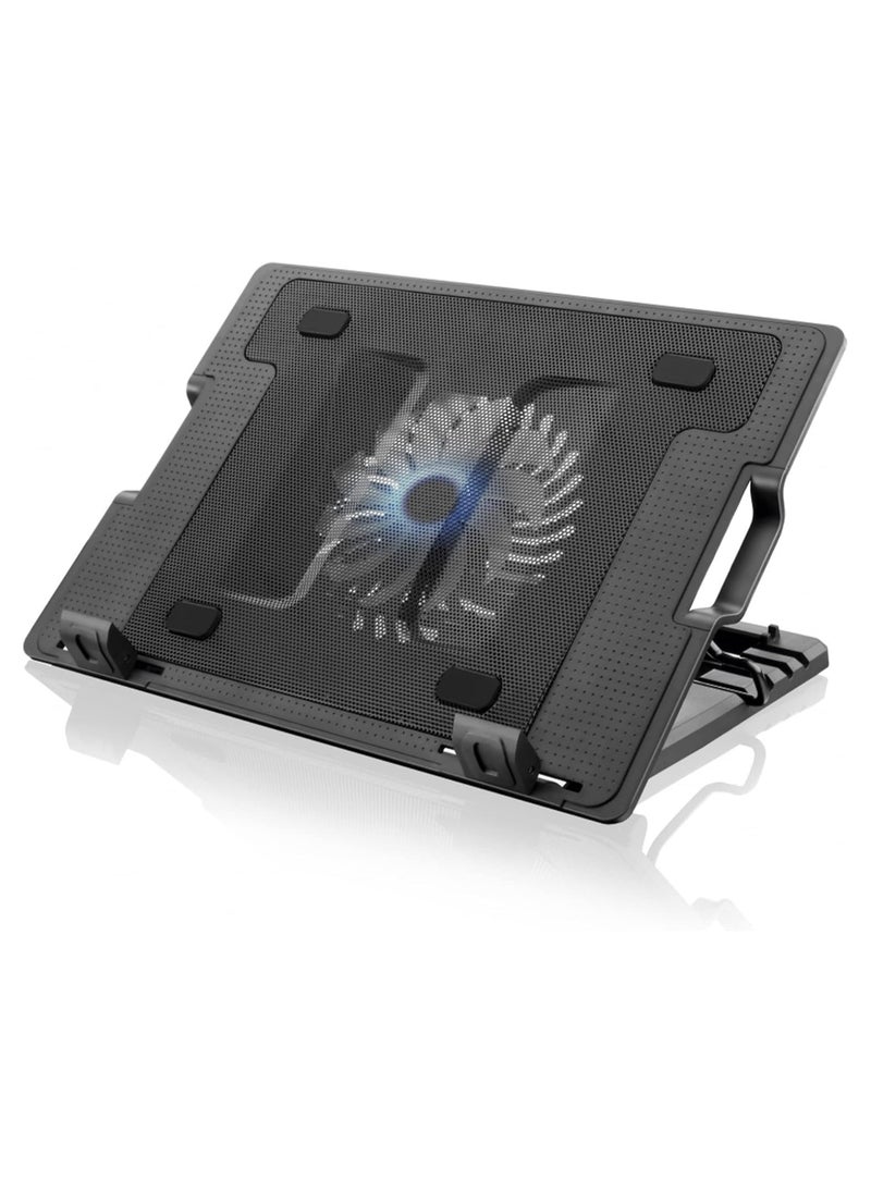 Generic USB Fan with LED Light, Adjustable Stand (23-43 cm) for Laptops, Computers, MacBook – Black  - Image 2