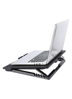 ماركة غير محددة مروحة تبريد بمنفذي USB وحامل قابل للتعديل (23-43 سم) مع إضاءة ليد للاب توب والكمبيوتر وماك بوك – أسود  - Image 3