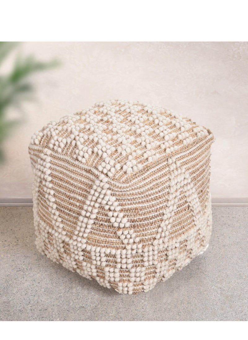 لوفت BELLEU، بوف مربع، 40 × 40 × 40 سم، قماش، طبيعي/عاجي 