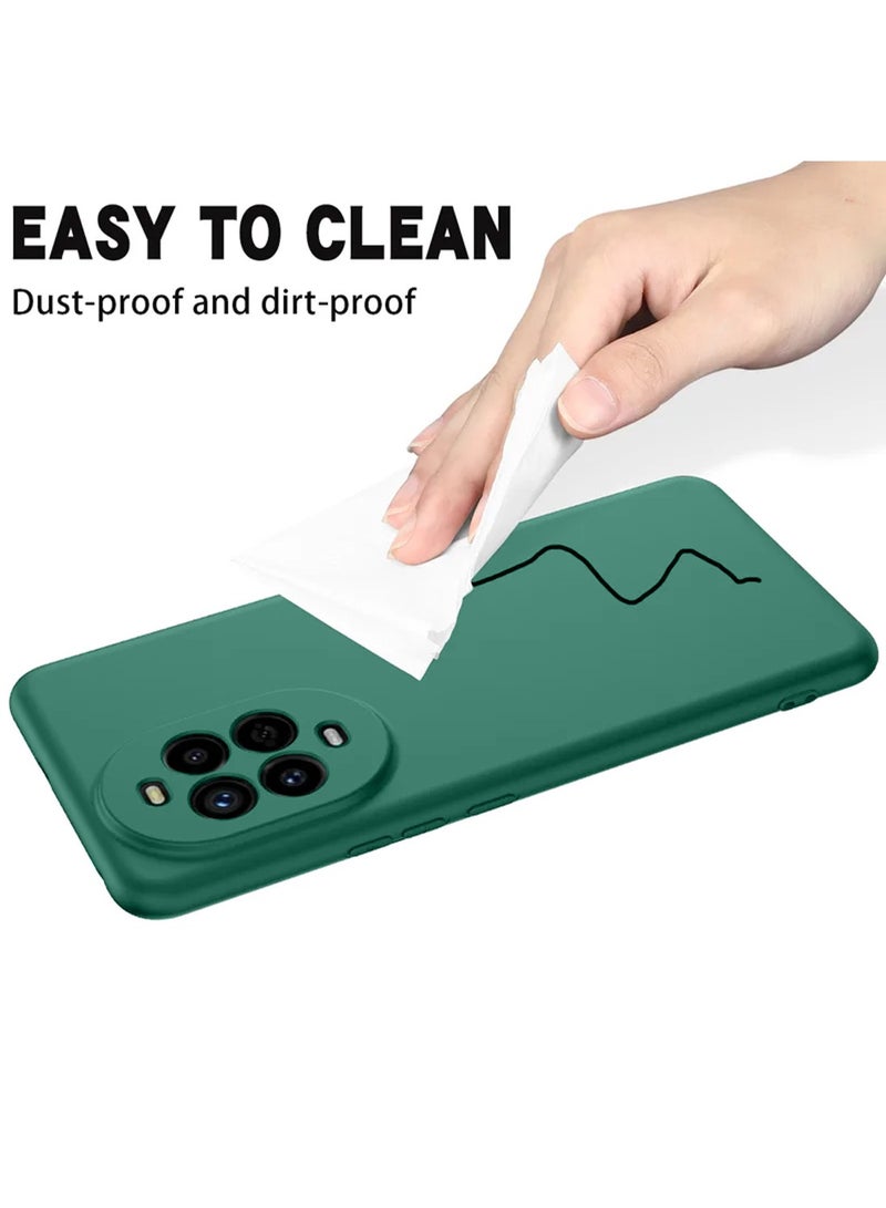 Wtech Huawei nova 13 Pro 5G 2024 Premium Soft Liquid Silicone Case Cover - Dark Green - Image 3