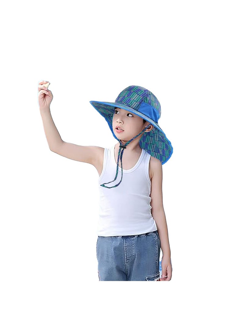NENOUSH Bucket Hat For Boys - Kids Bucket Hat with Neck Flap Adjustable - Sun Protection Hat - Perfect for Beach - Pool - Travel - Hiking and Camping  - Image 1