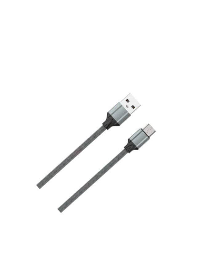 LDNIO - LS441 TPE Fast Charging Data Cable Micro To USB-A, 1M Length And 2.4A Current Max - Grey - Image 1