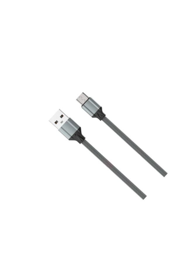 LDNIO - LS441 TPE Fast Charging Data Cable Micro To USB-A, 1M Length And 2.4A Current Max - Grey - Image 1
