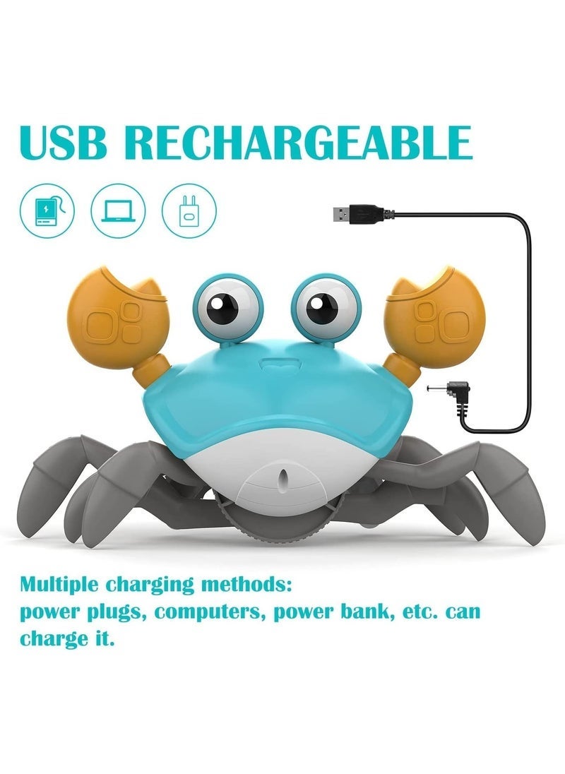 ELTRAZONE Green Crawling Crab Baby Toy – Musical Moving Crab for Infants 3-12 Months & Toddlers 0-36 Months – Interactive Learning Toy with Smart Obstacle Avoidance & Crawl Training – Fun Birthday Gift for Boys & Girls – USB Rechargeable - Image 3