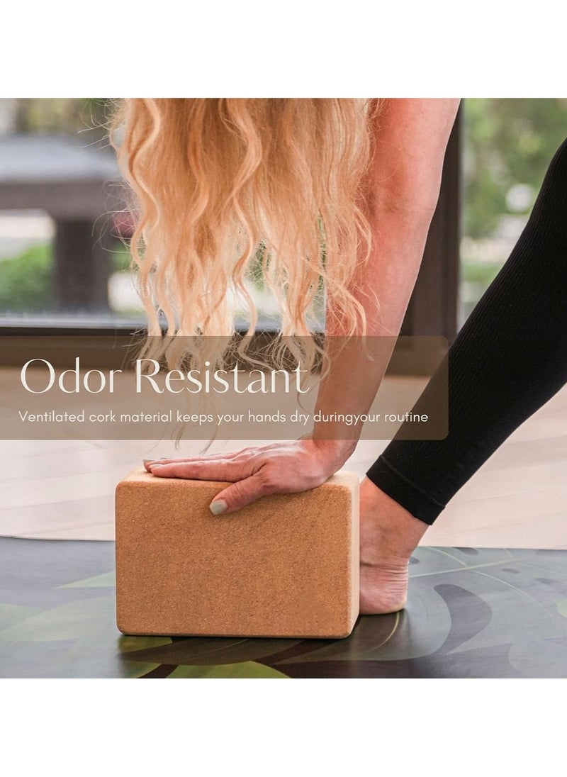 SYOSI Cork Yoga Blocks, 2 Pack Yoga Blocks Natural Cork, High Density Yoga Block with Non Slip Surface, Lightweight and Moisture - Proof Cork Block, Perfect Yoga Accessories for Men and Women  - Image 4