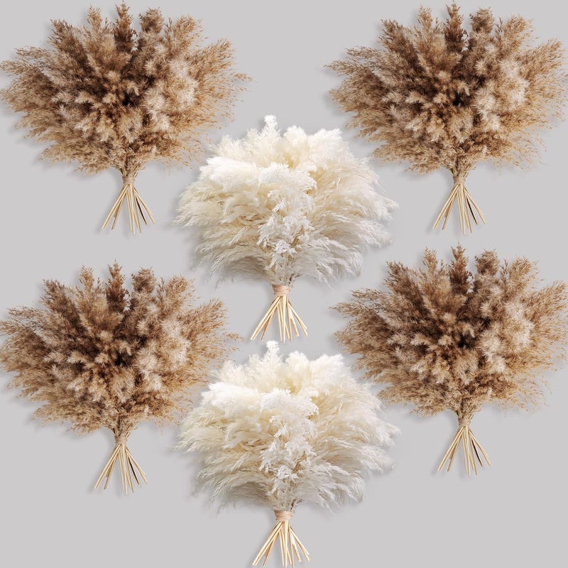 Kocat 60 PCS Boho Decor, Fluffy Pompas Grass, Natural Dry Pampas Grass Small, Short Pampass Bulk for Boho Room Decor, Coffee Table Decor (17 inch ) - Image 1