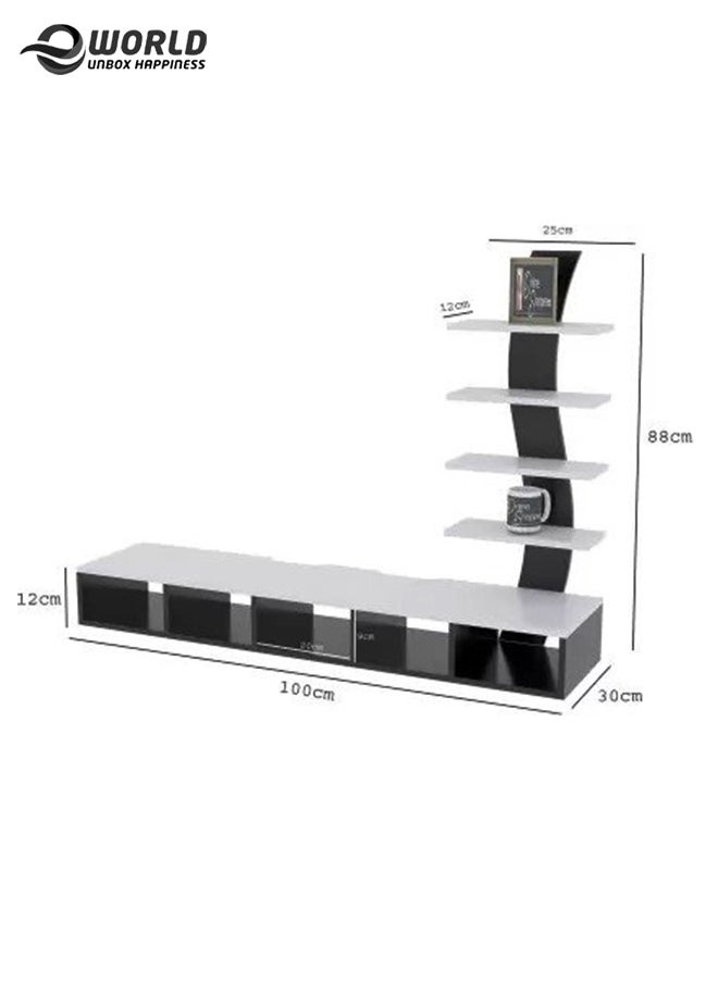 Eworld Wooden Twist TV Unit Shelf Dressing and Bed Size Table for Home Office  - Image 2