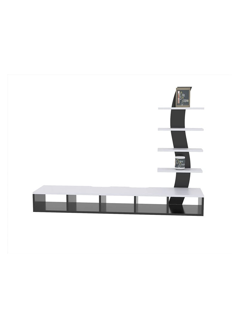Eworld Wooden Twist TV Unit Shelf Dressing and Bed Size Table for Home Office  - Image 5