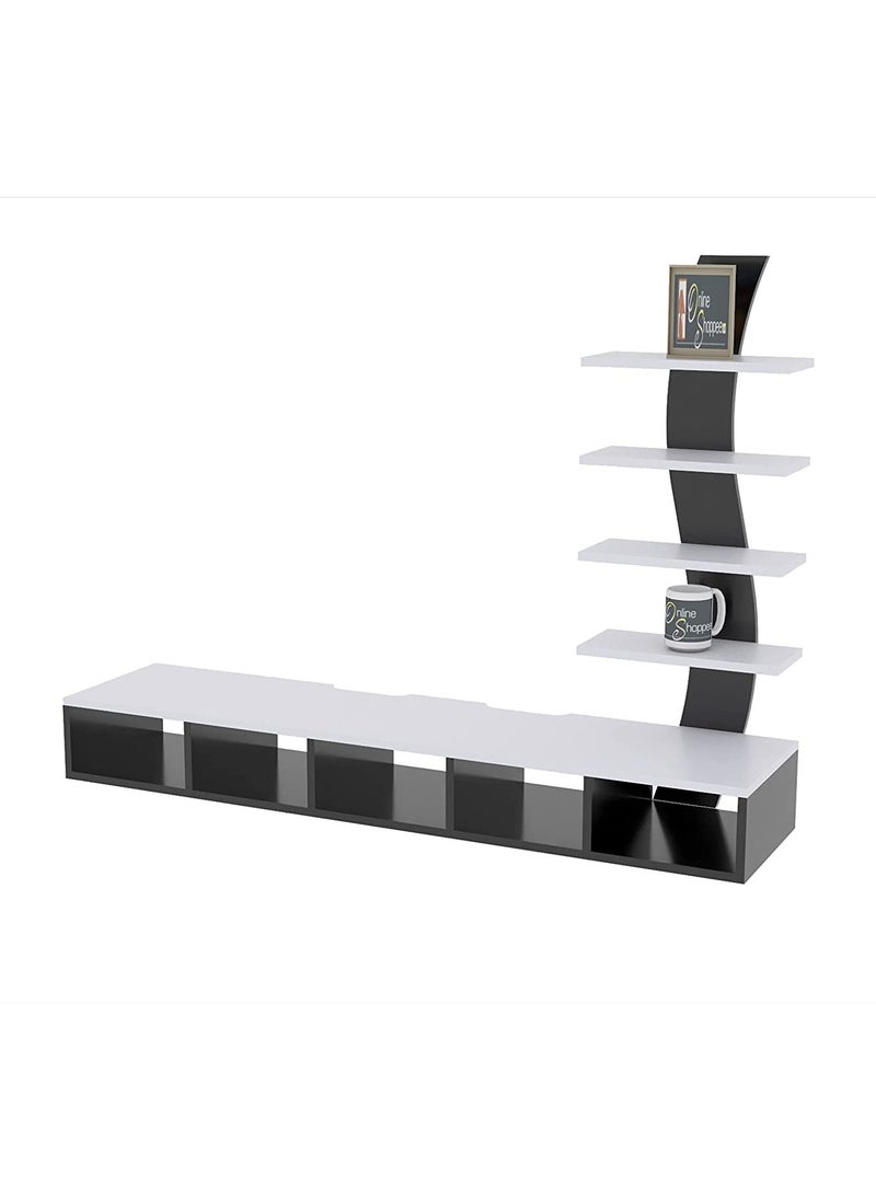 Eworld Wooden Twist TV Unit Shelf Dressing and Bed Size Table for Home Office  - Image 3