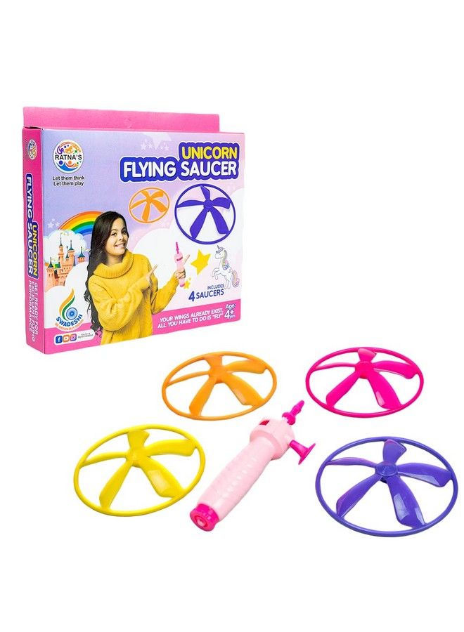 RATNA'S Flying Saucer Unicorn 3 In 1 Indoor & Outdoor Toy Can Be Played As Space Rocket Sliding Wall & Spinning Top For Kids - Image 1
