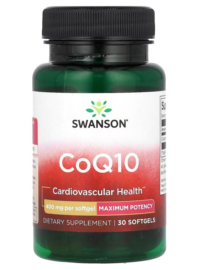 CoQ10 Maximum Potency 400 mg 30 Softgels