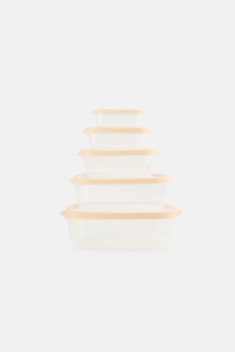 Phantom Chef 10 Pcs See Through Food Storage Container Set, Cream - Image 1