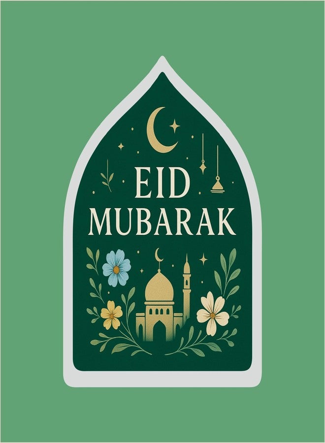 MUDRAK PRINTS Eid Mubarak/Happy Eid/Eid Stickers Mosque Silhouette and Round Shape, 2 inch, 3 Beautiful Designs Mix, Pre-Cut Vinyl Labels for Gifts and Decorations by- Mudrak Prints (120) - Image 3