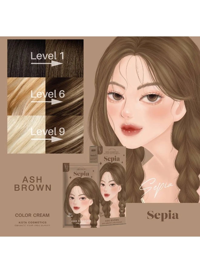 Kota Hair Color Cream Sepia - Ash Brown - Image 2