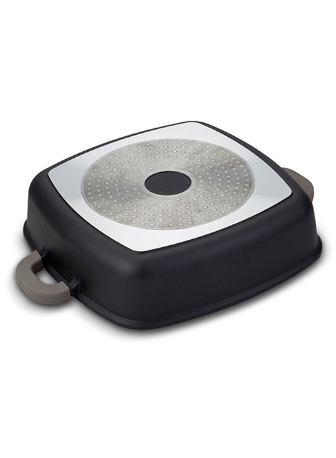 NAVA Die Cast Square Low Casserole-Roaster "Funtzio" With Nonstick Stone Coating -Black - Image 3