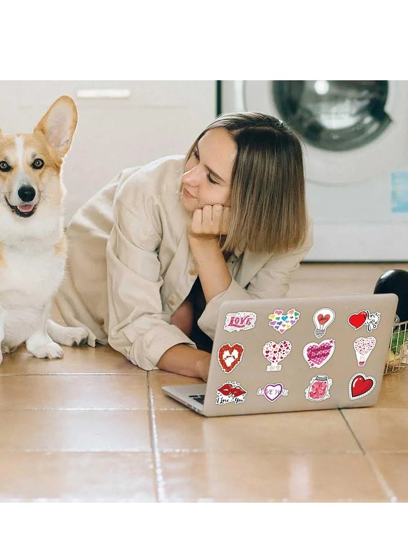 100 pcs Valentine Stickers, I Love You Heart Romantic Stickers,  Valentines Day Stickers for Water Bottles Laptop Scrapbook Phone Gift Boxes Valentine's Day Party Supplies - Image 3