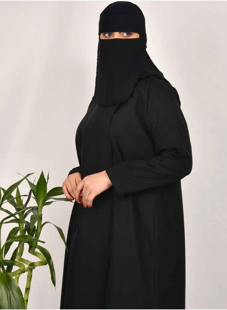 عبايات لمحة - عباية خاء بتصميم زر جانبي - Image 1