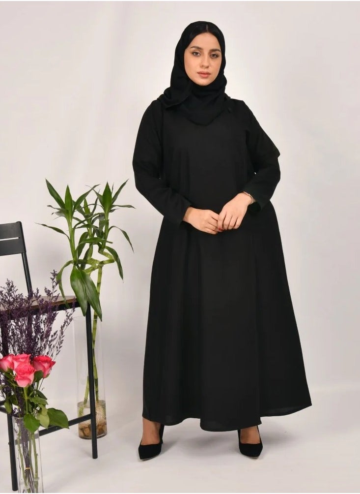 عبايات لمحة - عباية خاء بتصميم زر جانبي - Image 1