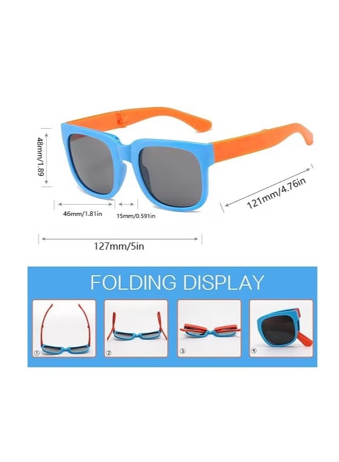 GIFT 4 Pack Kids Sunglasses, Kids Polarized Sunglasses with Foldable Toddler Sunglasses & UV400 Polarized Protection,Scratch-Resistant Travel-Ready Design for Outdoor, Beach & Everyday Wear - Image 2