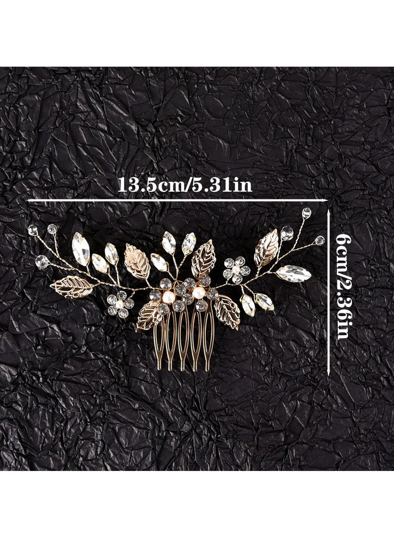 Harse Bride Crystal Wedding Hair Comb – Silver Rhinestone Bridal Headpiece, Elegant Hair Accessories for Women and Girls (Silver) - Image 2