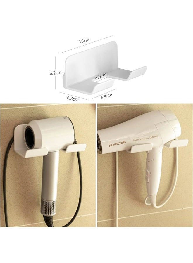 SUPTEC 2 Pack Universal Hair Dryer Holder, Self Adhesive Wall Mount Stand for Most Brand/Size Hair Blow Dryer Hair Dryer Organizer Rack with Plug&Wire Hook for Bathroom - Image 3