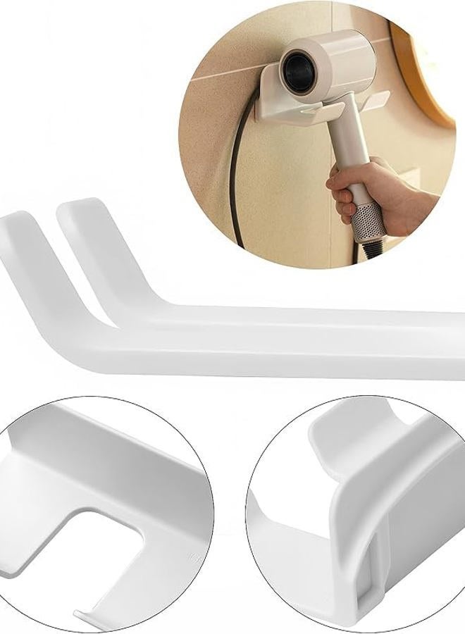 SUPTEC 2 Pack Universal Hair Dryer Holder, Self Adhesive Wall Mount Stand for Most Brand/Size Hair Blow Dryer Hair Dryer Organizer Rack with Plug&Wire Hook for Bathroom - Image 4