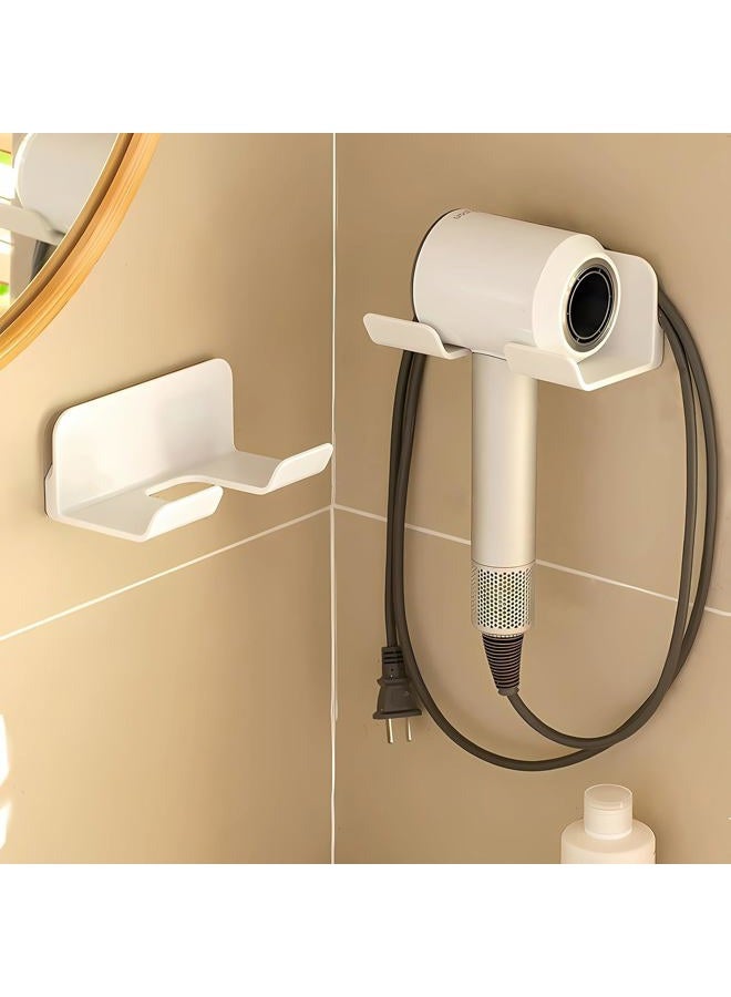 SUPTEC 2 Pack Universal Hair Dryer Holder, Self Adhesive Wall Mount Stand for Most Brand/Size Hair Blow Dryer Hair Dryer Organizer Rack with Plug&Wire Hook for Bathroom - Image 2