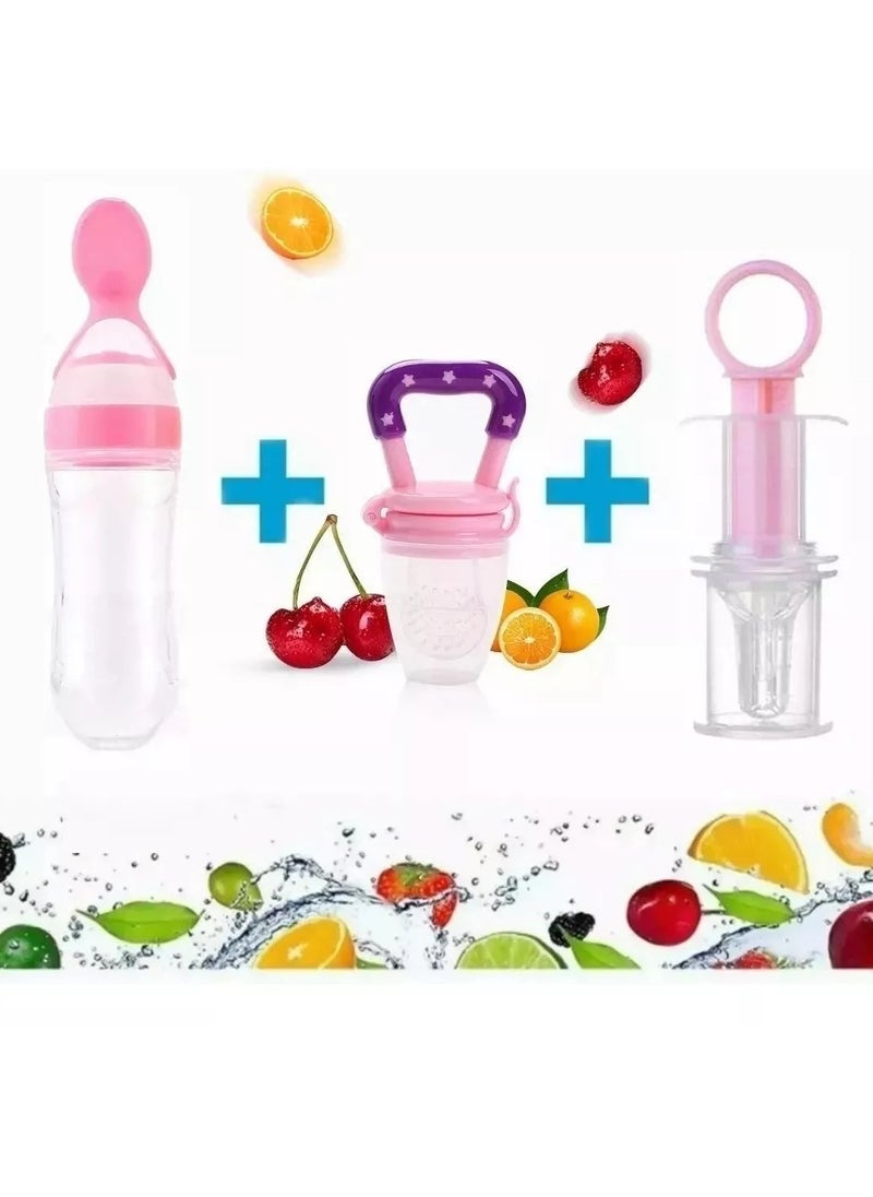 Fruit nipple and bottle spoon