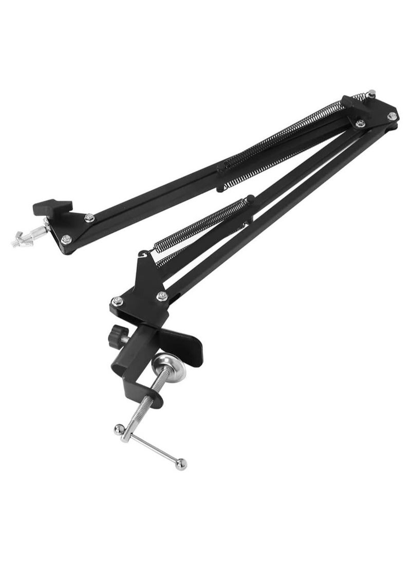 Boom Arm, Foldable Desktop Mic Boom Arm Fully Adjustable 360°Rotatable Microphone Arm Stand with Desk Mount Microphone Clip 3/8"  Adapter for Blue Yeti Snowball HyperX QuadCast and more (Black)  - Image 3