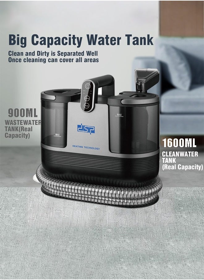 DSP Carpet Cleaner,12Kpa Portable Carpet Spot and Upholstery Cleaner with 3 Different Brushes, 1200W Powerful Suction Deep Couch Cleaner Machine with Handle for Pet Stains, Sofa, Car Seat, furniture,KD2047,Grey  - Image 4