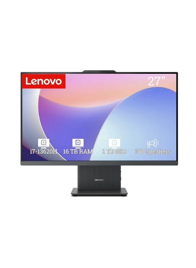 Lenovo IdeaCentre 27IRH9 All-in-One Desktop, 13th Gen Intel Core i7-13620H Processor, Intel® UHD Graphics, 16GB DDR5 RAM, 1TB M.2 SSD, 27” FHD, 3Wx2 Speaker, Win11 Pro English Luna Grey - Image 1