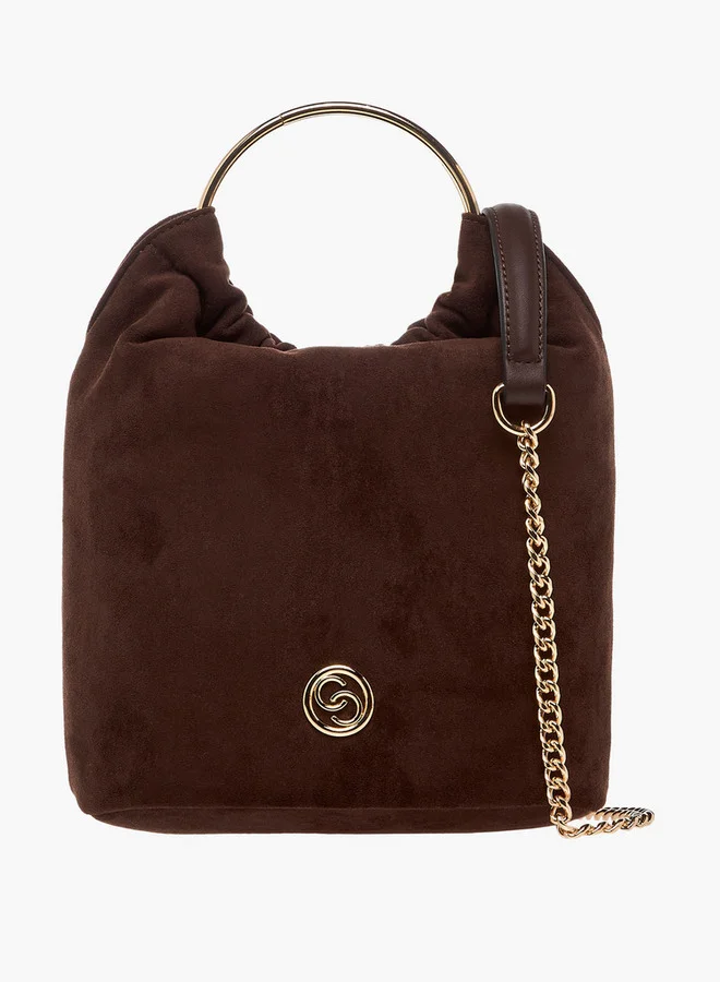 Celeste Solid Crossbody Bag with Detachable Chain Strap and Button Closure