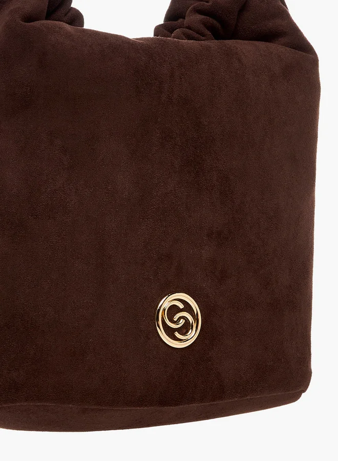Celeste Solid Crossbody Bag with Detachable Chain Strap and Button Closure