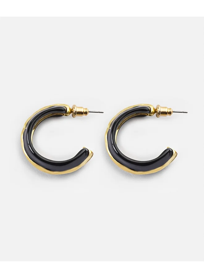 Ipekyol Contrast Textured Hoop Earrings