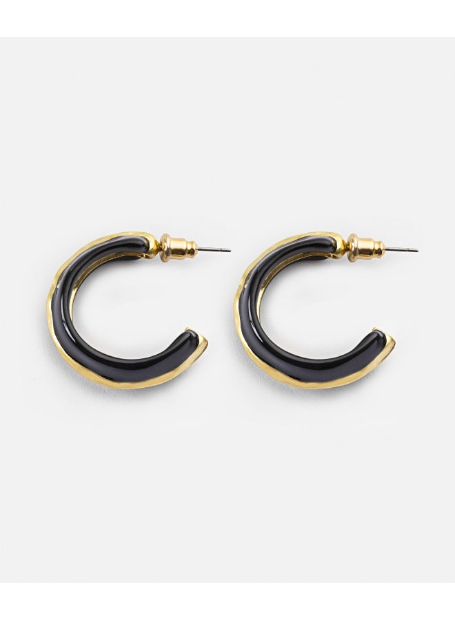 Ipekyol Contrast Textured Hoop Earrings  - Image 1