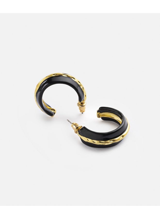 Ipekyol Contrast Textured Hoop Earrings  - Image 3