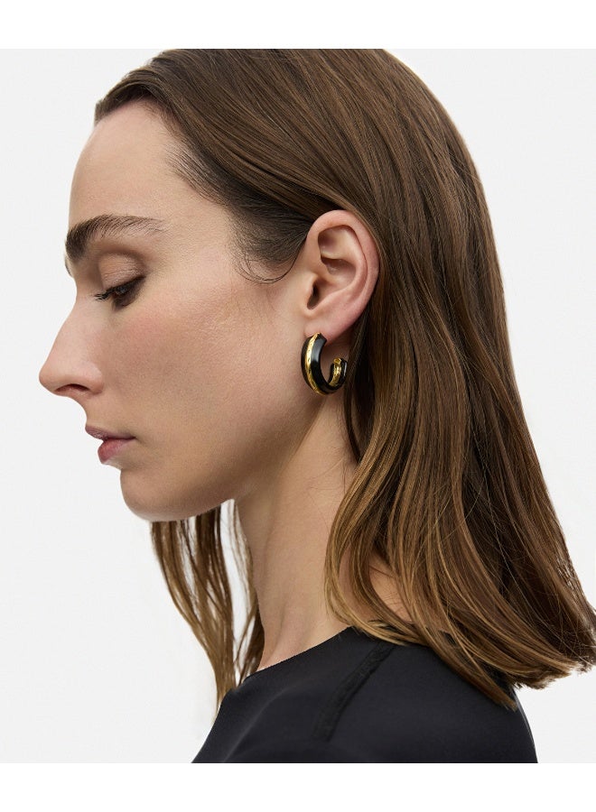 Ipekyol Contrast Textured Hoop Earrings  - Image 2