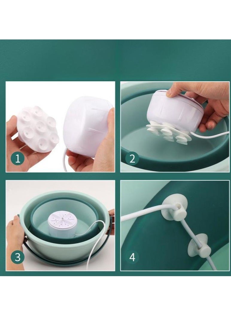 MIXDE Mini Portable Washing Machine, Foldable Washing Bucket, Small Foldable Automatic Underwear Washing Machine, Suitable For Camping, Travel, And Apartments - Image 5