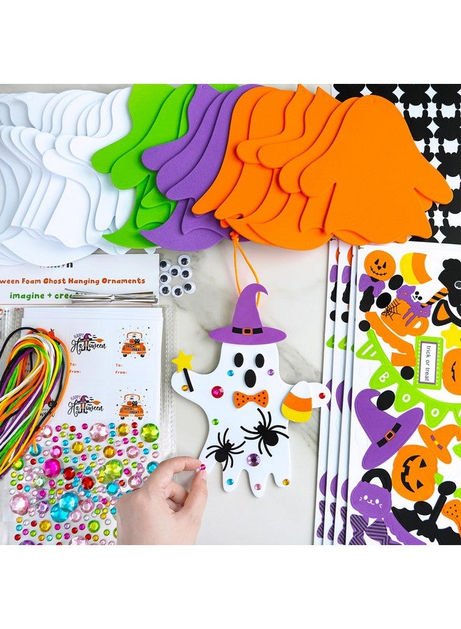 وينلين 24 مجموعة من الحرف اليدوية لعيد الهالوين، الحرف اليدوية لفصل الخريف، زينة شجرة الأشباح في الهالوين، مجموعات الحرف اليدوية، ملصقات الأشباح الرغوية، فنون وحرف يدوية لفصل الخريف في الهالوين للأطفال، هدايا الحفلات، أنشطة فنية في الفصل الدراسي - Image 2