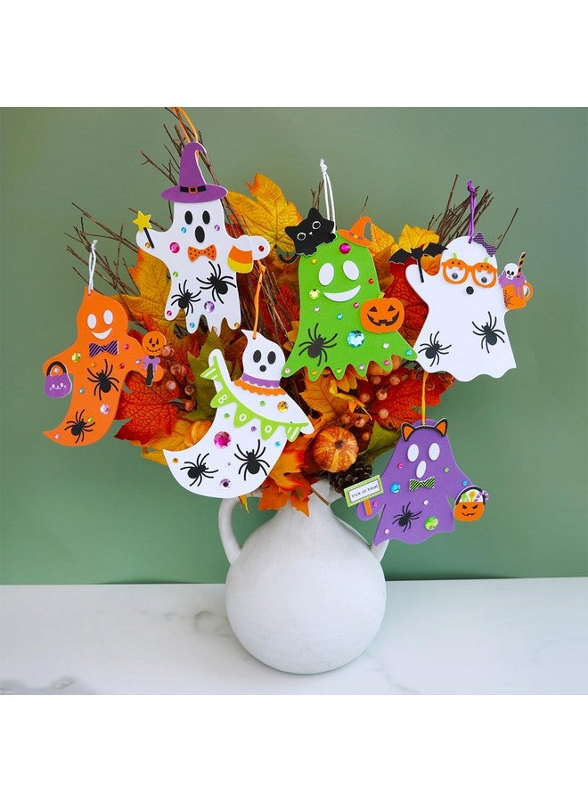 وينلين 24 مجموعة من الحرف اليدوية لعيد الهالوين، الحرف اليدوية لفصل الخريف، زينة شجرة الأشباح في الهالوين، مجموعات الحرف اليدوية، ملصقات الأشباح الرغوية، فنون وحرف يدوية لفصل الخريف في الهالوين للأطفال، هدايا الحفلات، أنشطة فنية في الفصل الدراسي - Image 3