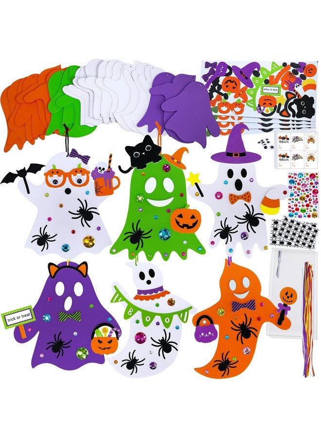 وينلين 24 مجموعة من الحرف اليدوية لعيد الهالوين، الحرف اليدوية لفصل الخريف، زينة شجرة الأشباح في الهالوين، مجموعات الحرف اليدوية، ملصقات الأشباح الرغوية، فنون وحرف يدوية لفصل الخريف في الهالوين للأطفال، هدايا الحفلات، أنشطة فنية في الفصل الدراسي - Image 1