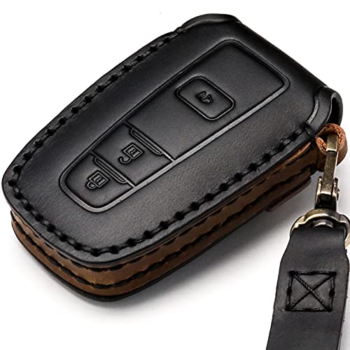 LYGKMU Car Key Fob Cover Case Compatible with Toyota Keyless Remote Control 2022、2021、2020、2019、2018、2017、2016 RAV4 Camry Corolla Avalon Tacoma Highlander 4Runner Tundra Prius Prado etc.（BN-Black） - Image 3