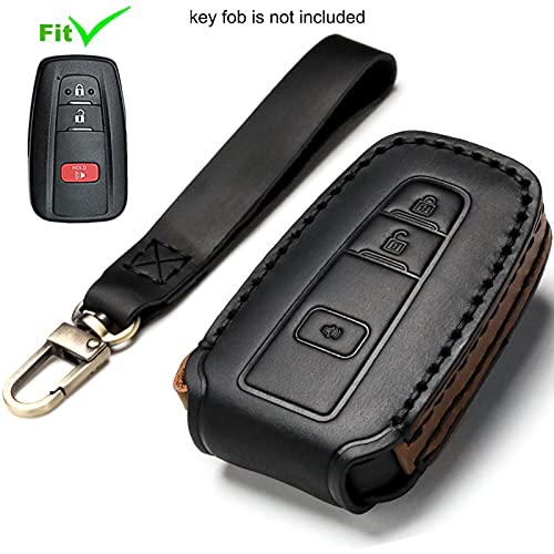 LYGKMU Car Key Fob Cover Case Compatible with Toyota Keyless Remote Control 2022、2021、2020、2019、2018、2017、2016 RAV4 Camry Corolla Avalon Tacoma Highlander 4Runner Tundra Prius Prado etc.（BN-Black） - Image 2