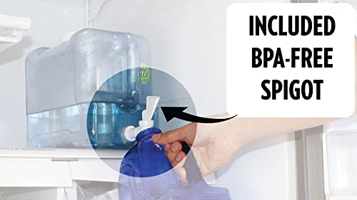 New Wave Enviro Products BPA Free Tritan Bottle, 2 Gallon Refrigerator with BPA Free Spigot and Integrated Handle, Refrigerator Dispenser Bottle, light blue - Image 3