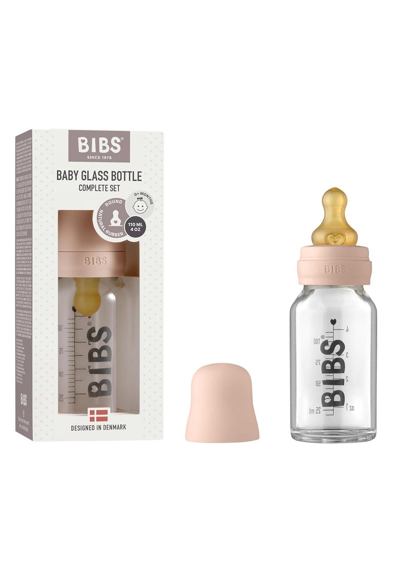BIBS Baby Glass Bottle Complete Set Latex 110ml Blush  - Image 1