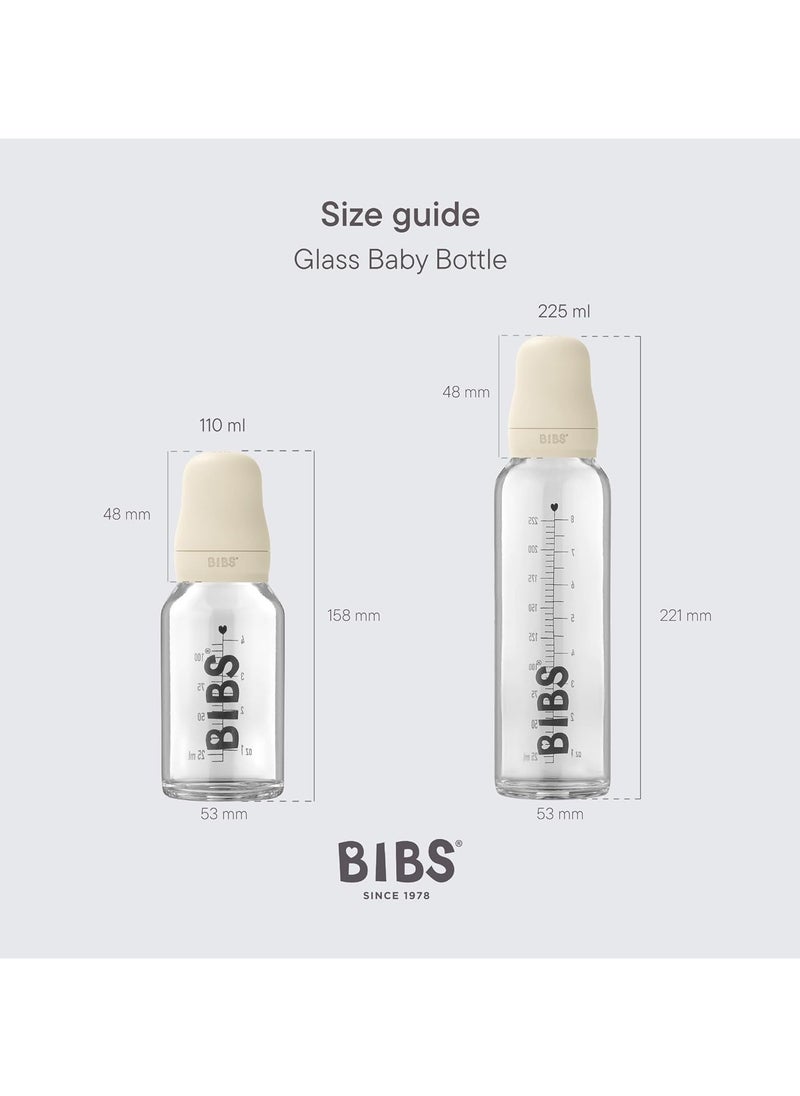 BIBS Baby Glass Bottle Complete Set Latex 110ml Blush  - Image 3