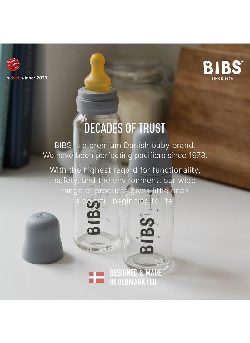 BIBS Baby Glass Bottle Complete Set Latex 110ml Blush  - Image 4