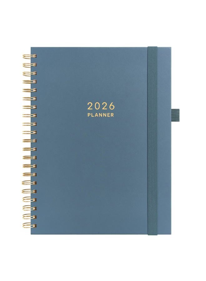 &And Per Se And Per Se 2026 Planner, A4 Size-Daily, Weekly & 18-Monthly Leather Hardcover Planner, Daily Schedule, Monthly Tabs, 100 GSM Thick Paper(Dark Blue) - Image 1