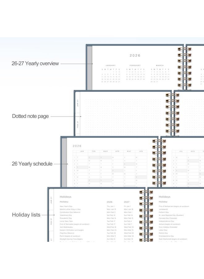 &And Per Se And Per Se 2026 Planner, A4 Size-Daily, Weekly & 18-Monthly Leather Hardcover Planner, Daily Schedule, Monthly Tabs, 100 GSM Thick Paper(Dark Blue) - Image 5